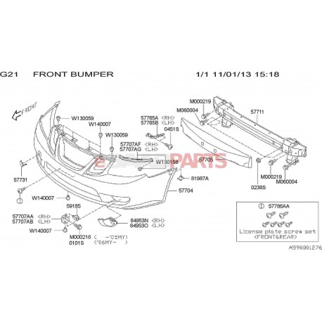 [32007567] Bracket-front Bumper Corner, Right