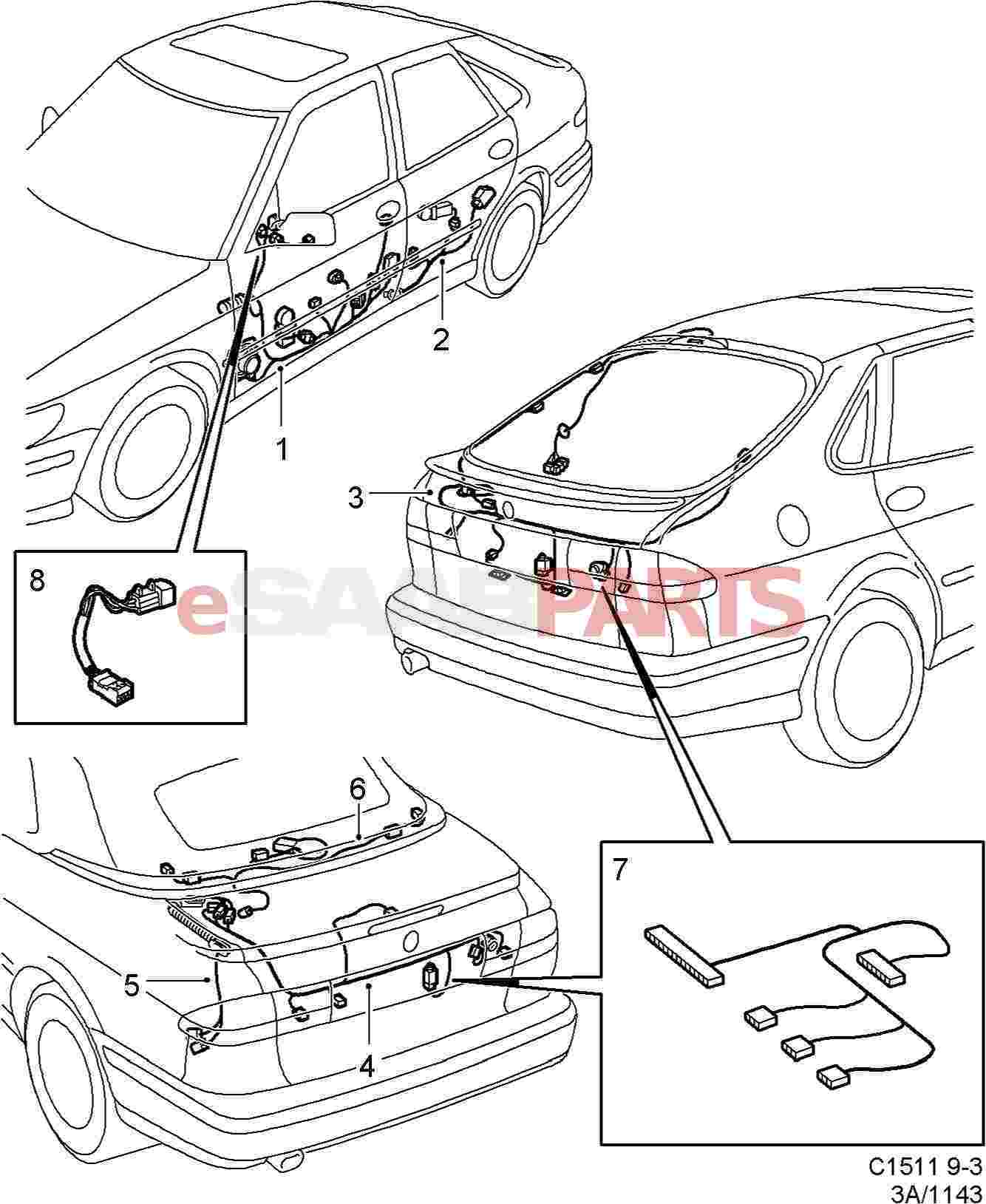 Saab 9 3 Tail Light Wiring Harnes - Complete Wiring Schemas