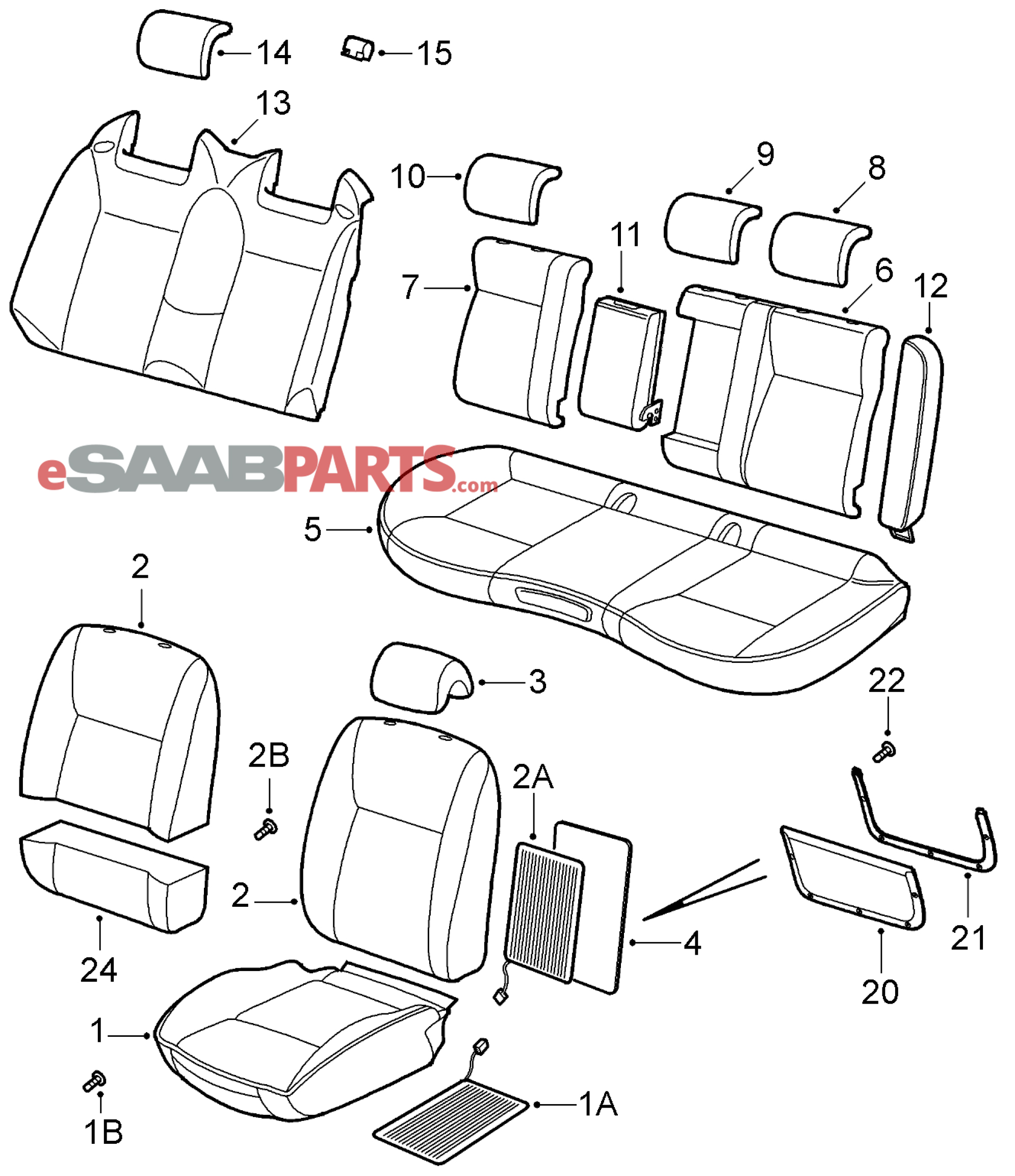 99991996] SAAB Button Kit - Climate Control (with Heated Seats) [ESAABKITS]  Saab 12781996 - Saab Parts from