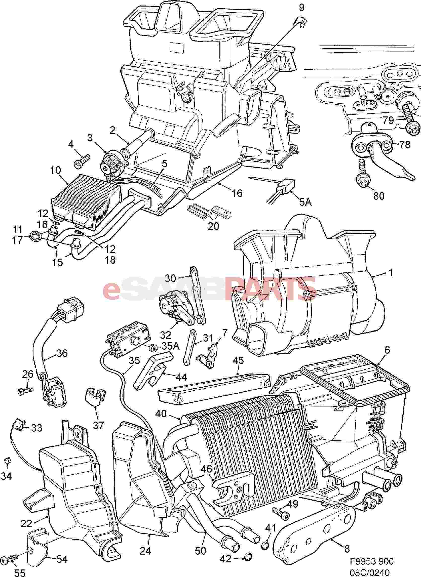 Leuchten Innenraum: Saab Parts 900 Typ 2 ( 1994-1998 ) Elektrik Leuchten  Innenraum, 300