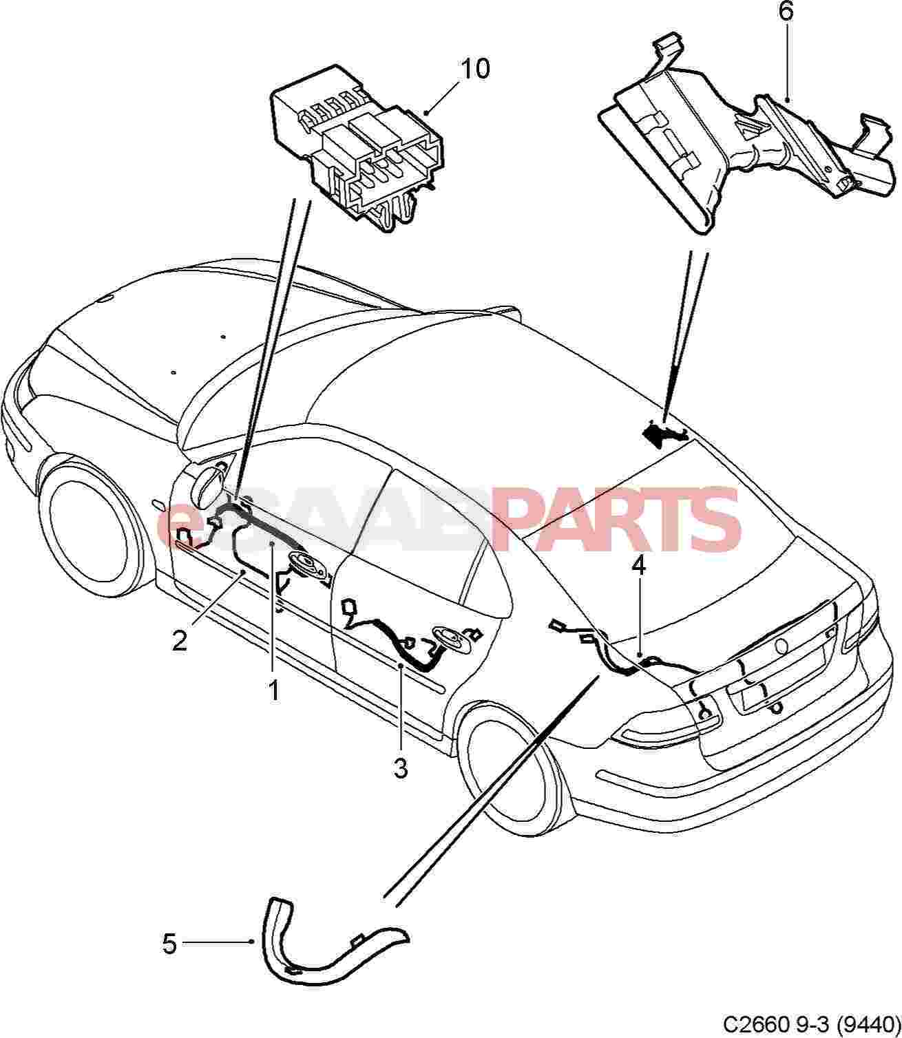 2008 Saab Wagon Rear Right Side Pioneer Speaker Trunk w/Bracket RH 12783370  OEM