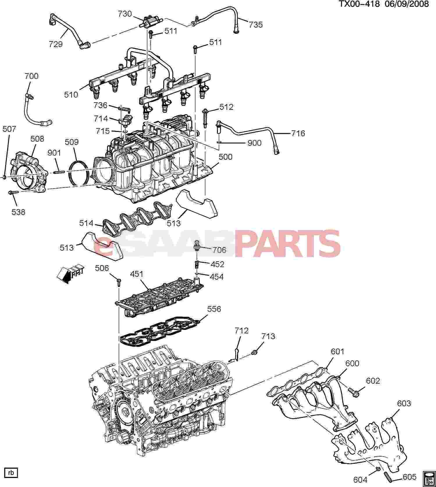 89017690] SAAB Gasket, Vlv Lifter Oil Upper Manifold Saab Parts from 