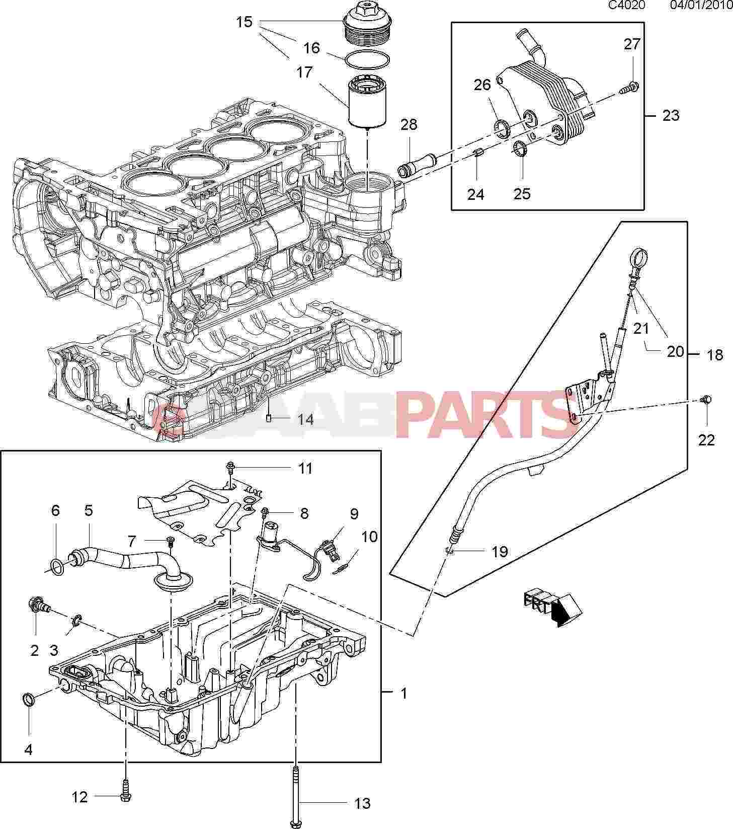 eSaabParts.com - Saab 9-5 (650) > Engine Parts > Oil Pan & Filter eSaabParts.com - Saab 9-5 (650) > Engine Parts > Oil Pan & Filter