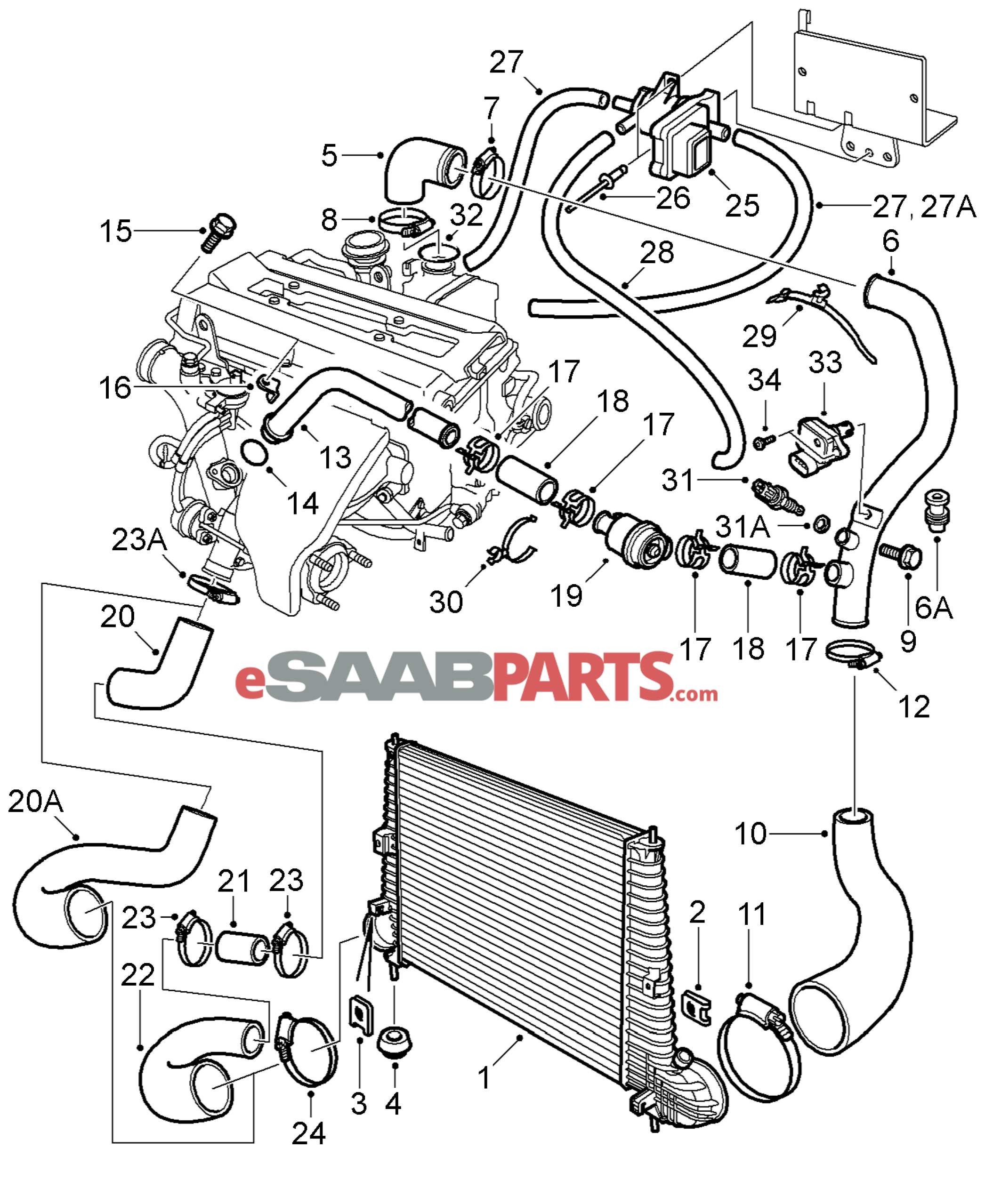  9136243 SAAB Vacuum Hose Saab Parts From ESaabParts