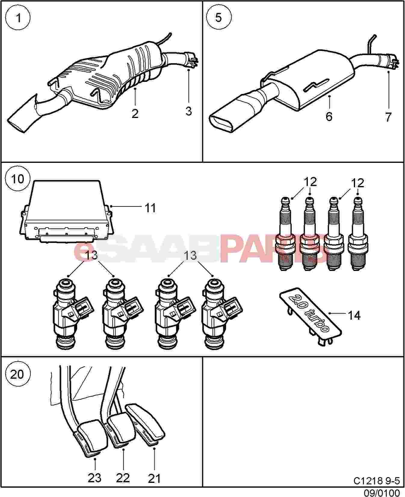 eSaabParts.com - Saab 9-5 (9600) > Engine Parts > Muffler  Exhaust > Exhaust  system - Tuning kit