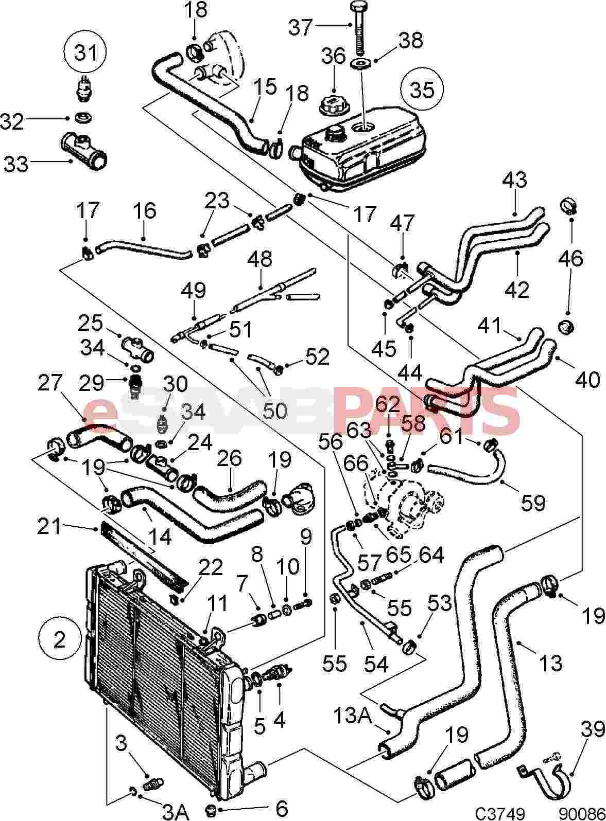 4395570  Saab Cap Coolant Expansion Tank