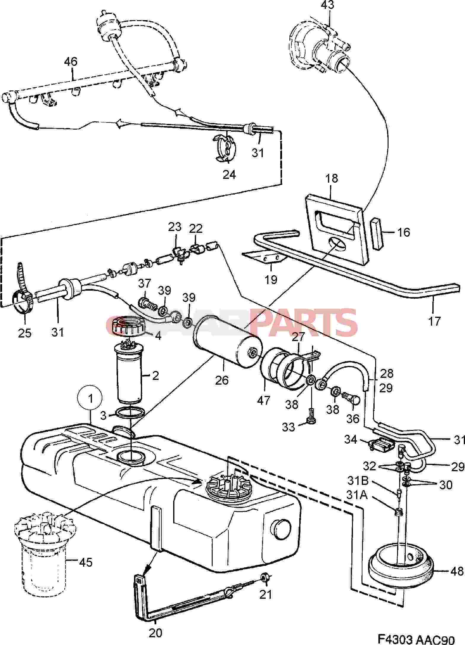 Saab Gasdeckel Kraftstofftank - .de