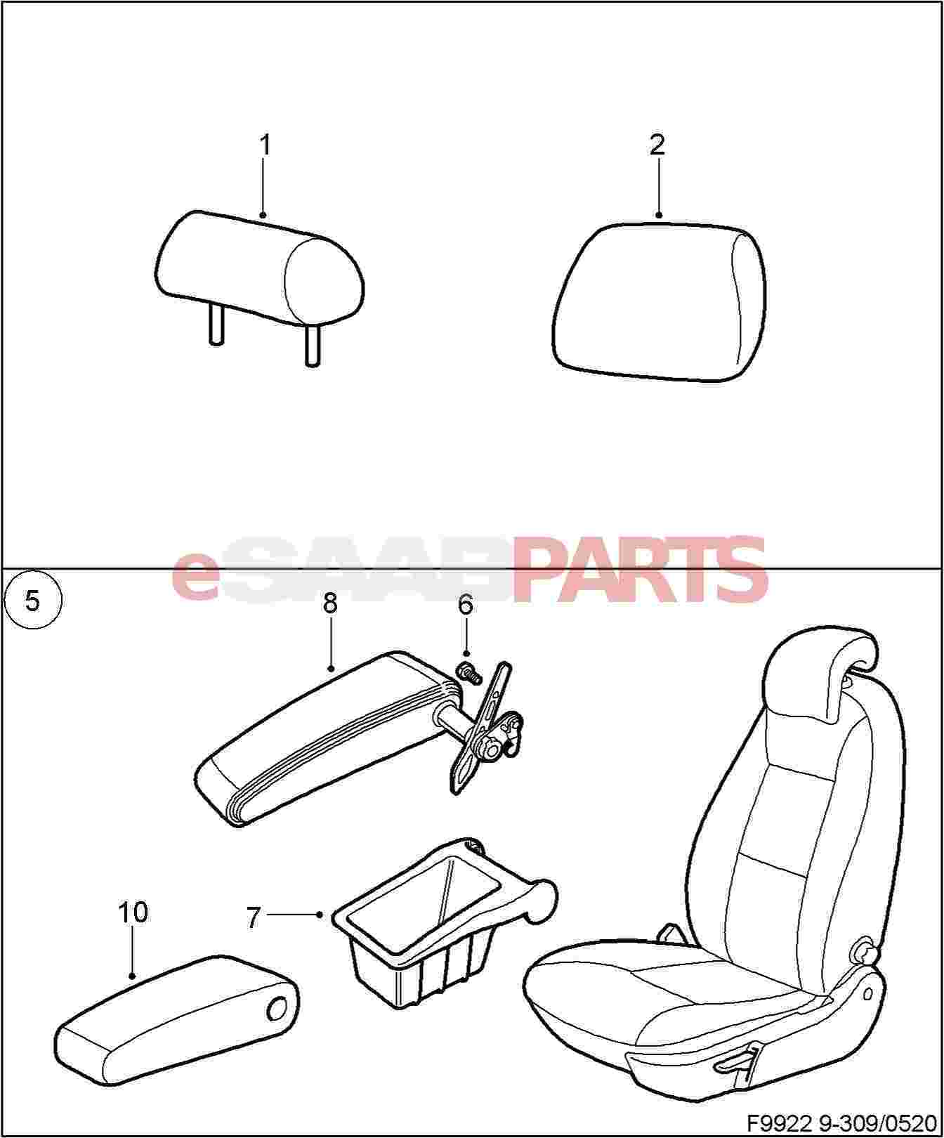 eSaabParts.com - Saab 9-3 (9400) > Car Body: Internal Parts 