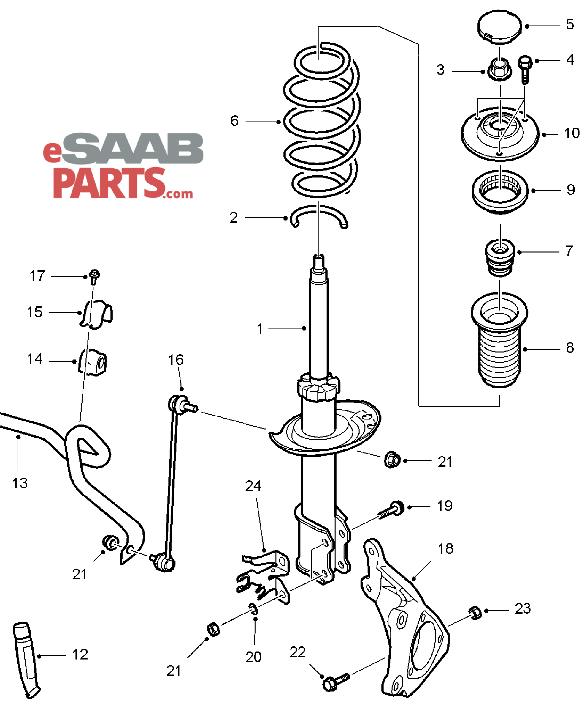 Set of 2 Front Left AND Right Standard Suspension Coil Springs Saab 9-3 4077816