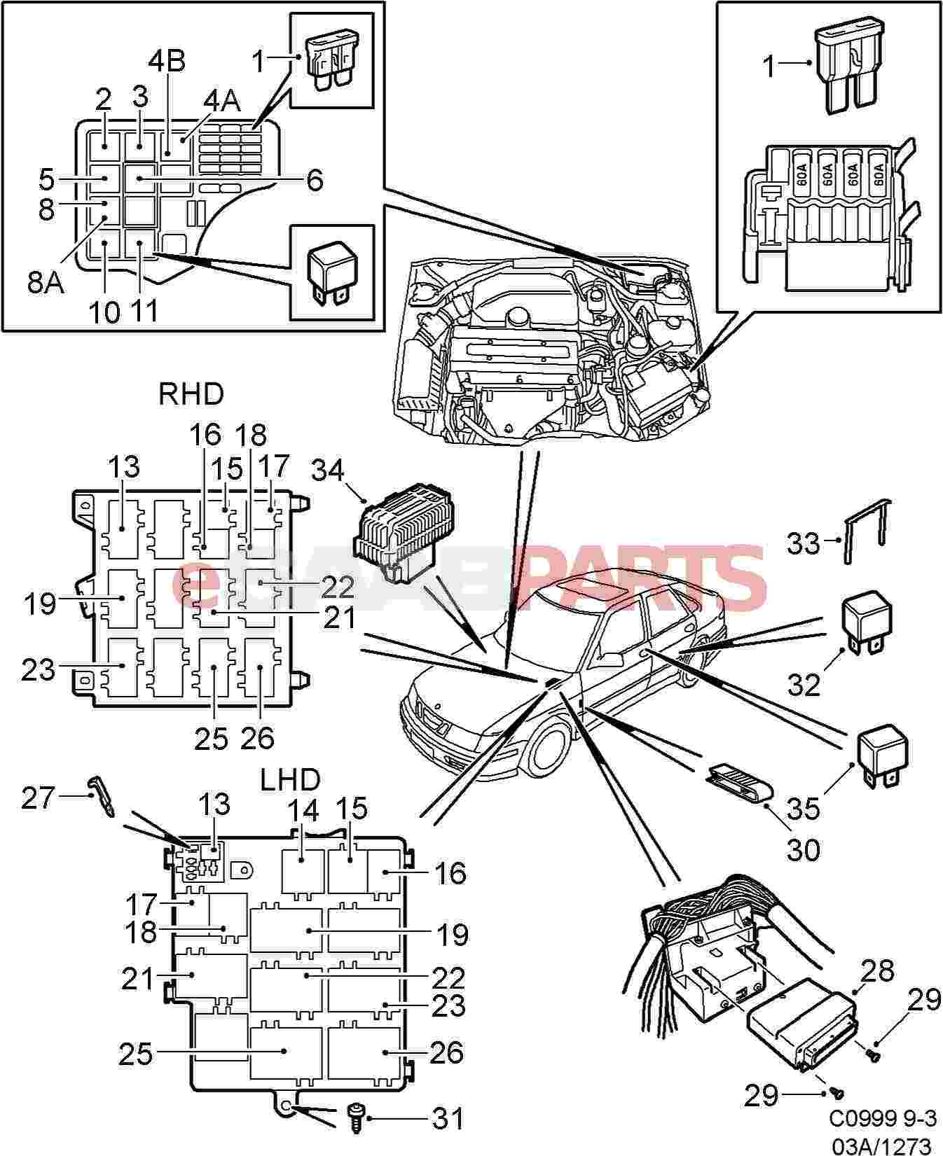 Hzzp 8087  1997 Saab 9000 Cs Relay Diagram Relay Diagram