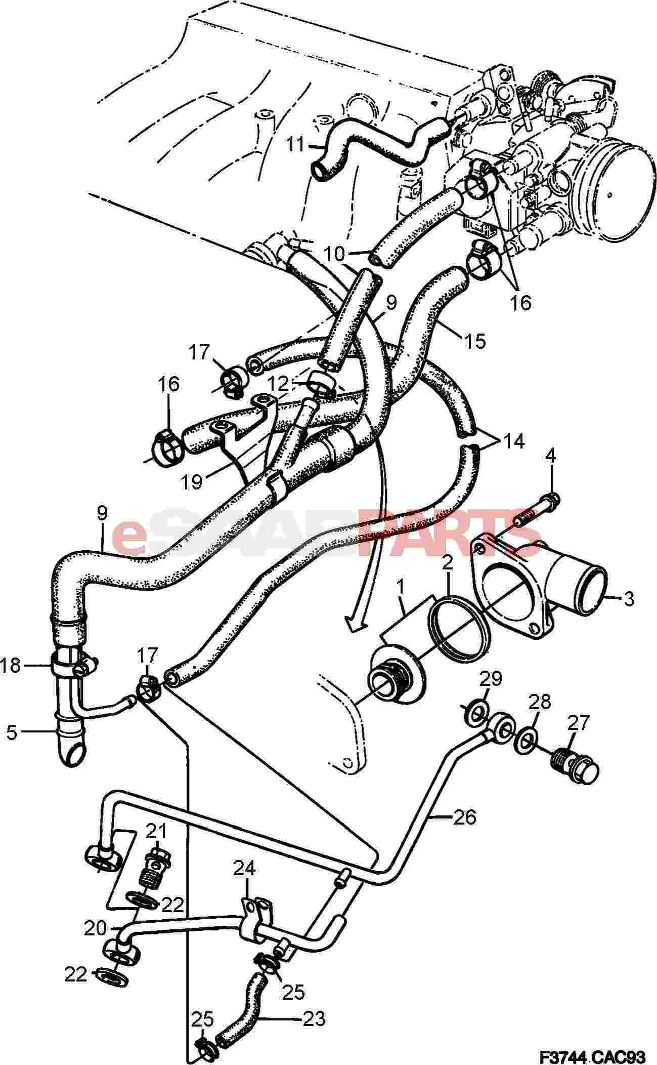 2003 Saab 9 5 Engine Diagram - 2003 SAAB 9-5 SAAB NG900, 9000, 9-3, 9-5