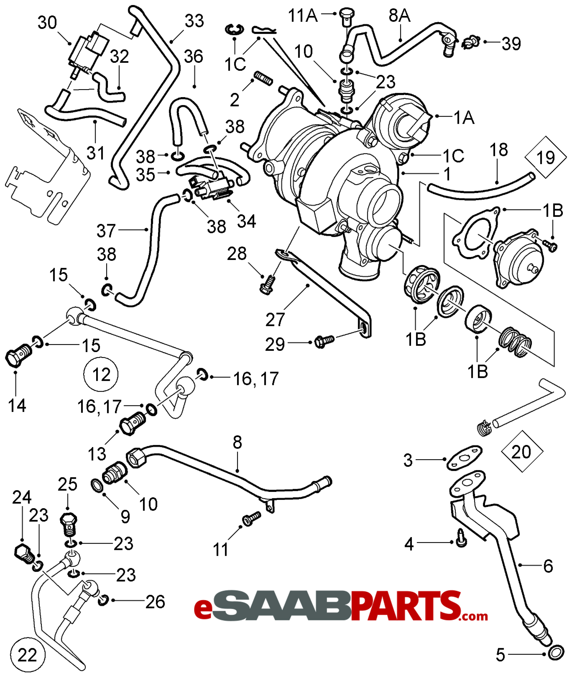 [55571063] SAAB Turbo Oil Line (B207R w/ XWD) - Saab Parts from  eSaabParts.com