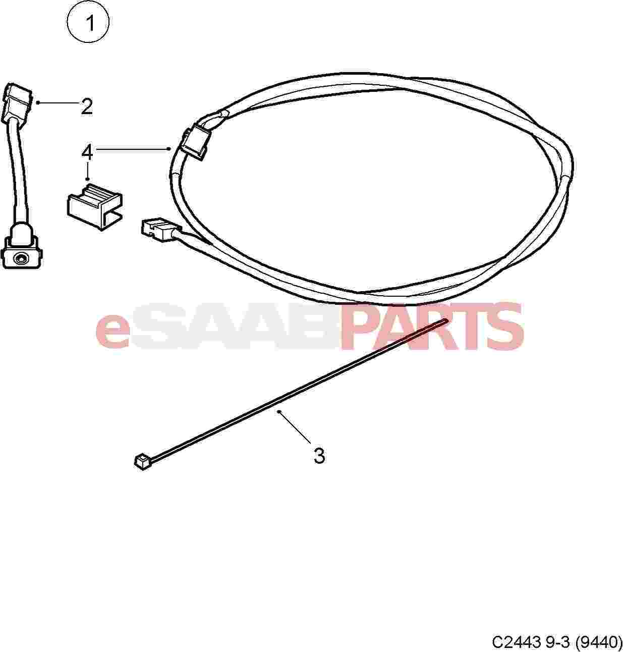 Audio Auxiliary Input Cable Kit Genuine For Saab 32000102
