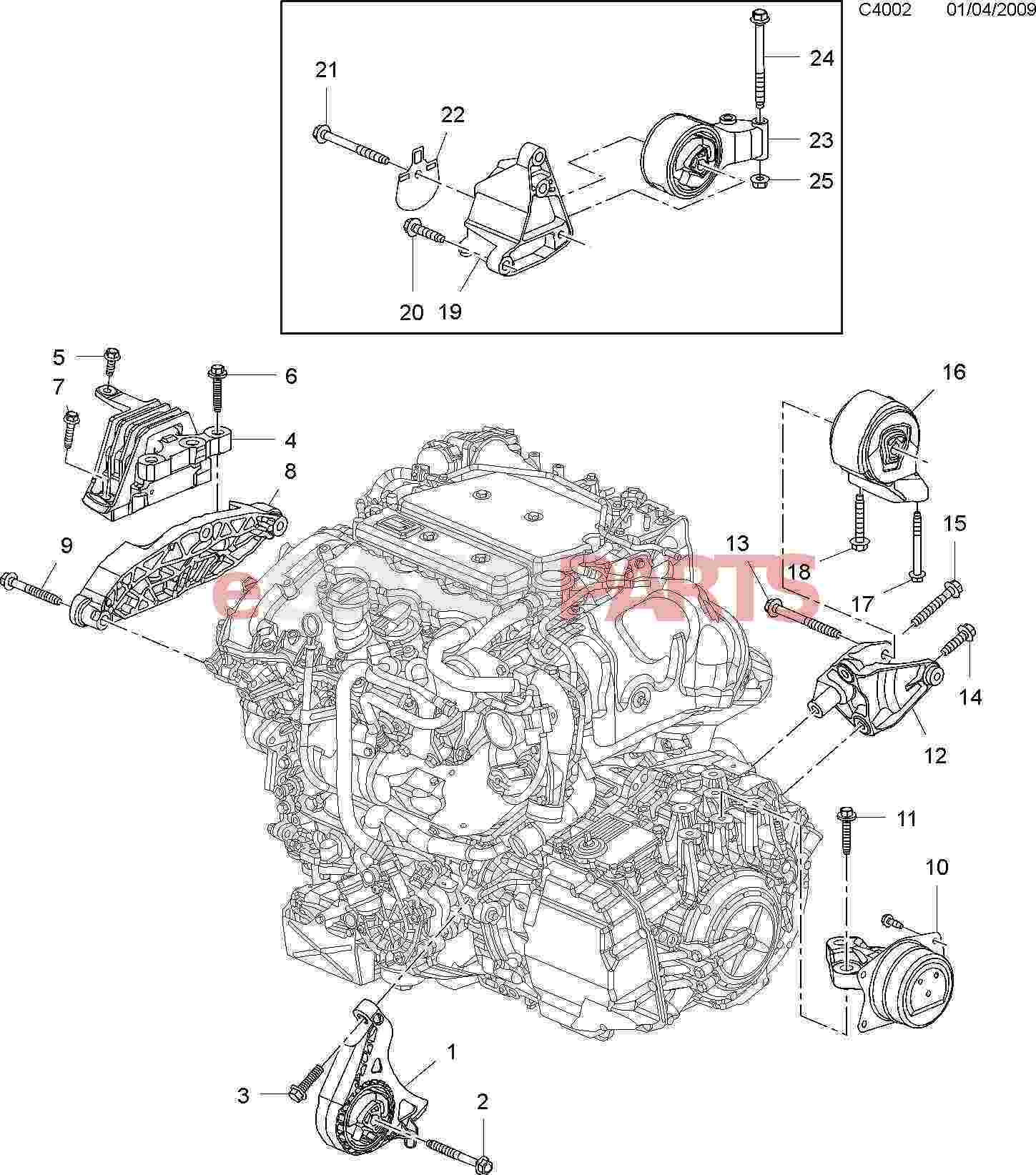 [13228306] SAAB / GM Rear Engine Mount w/ XWD (9-5NG & 9-4X) - Saab Parts  from eSaabParts.com